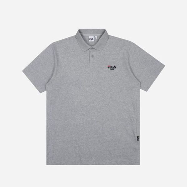 Fila Polokošeľa Panske Siva - Small Logo Basic Collared S/S Vypredaj - Slovakia 27965-YTHO